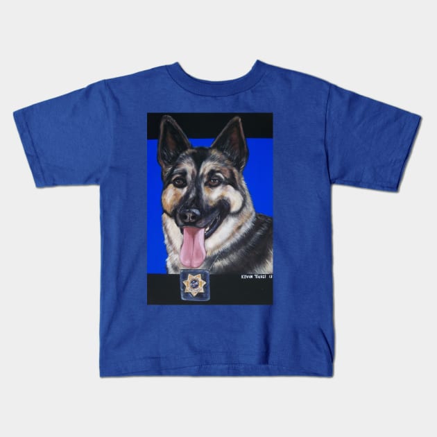 police K9 Kids T-Shirt by Kevin Tickel